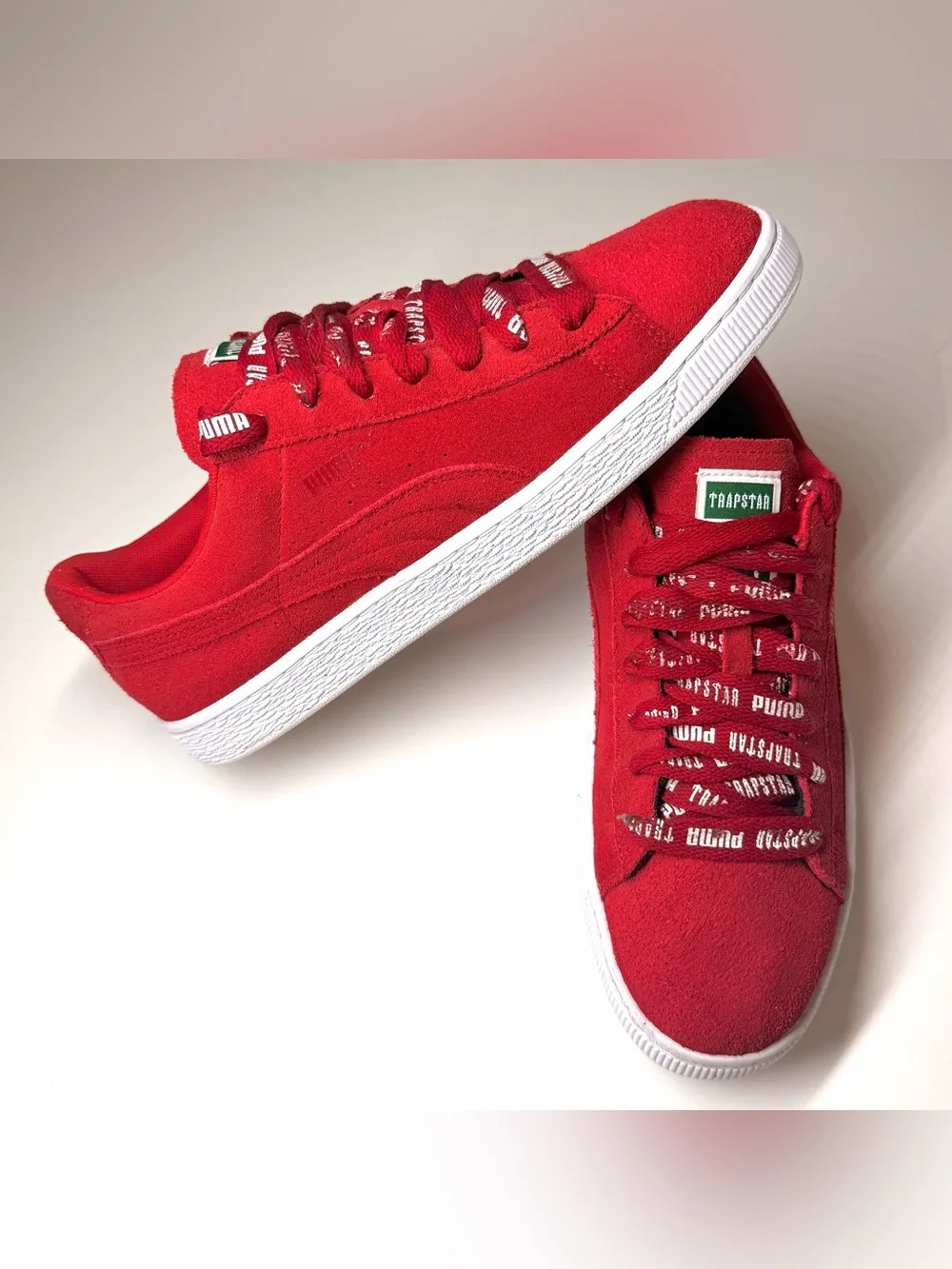 Puma Men’s Trapstar Suede Sneakers in Vibrant Red Size- 11.5